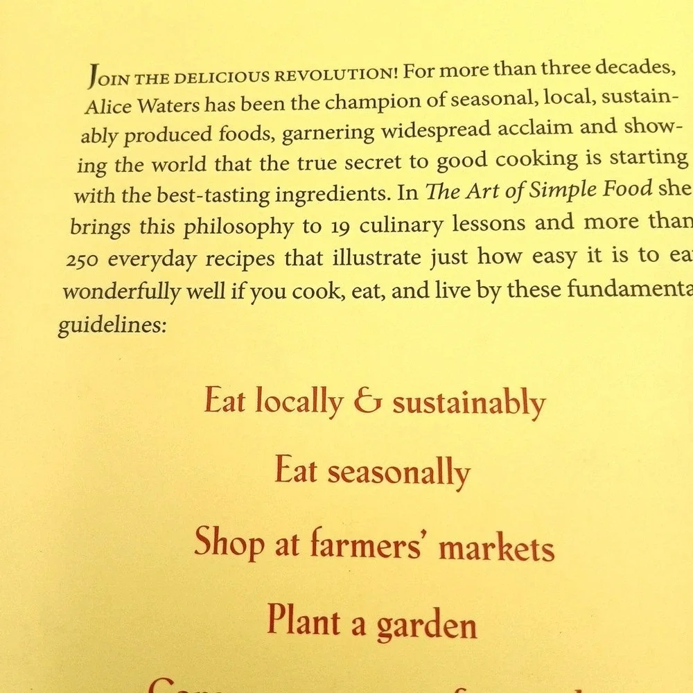 Alice Waters The Art of Simple Food Notes Lessons‎ and Recipes HC New NOS